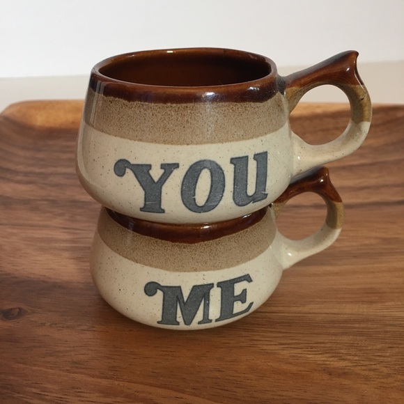 VTG Me and You Stoneware Mugs - Picture 5 of 14
